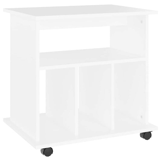 Rolling Cabinet White 60x45x60 cm Engineered Wood