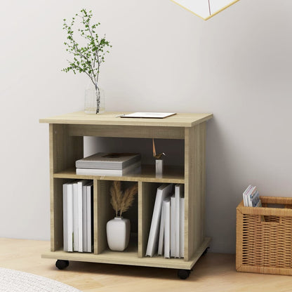 Storage Cabinet | Sonoma Oak | Engineered Wood | Medium | Rolling Cabinet