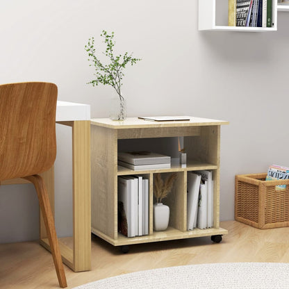 Storage Cabinet | Sonoma Oak | Engineered Wood | Medium | Rolling Cabinet