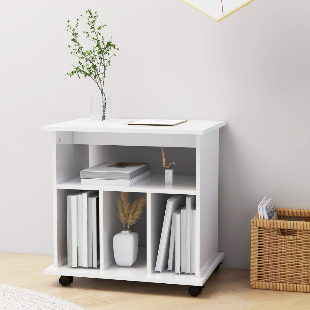 Storage Cabinet | High gloss white | Engineered wood | 60 x 45 x 60 cm