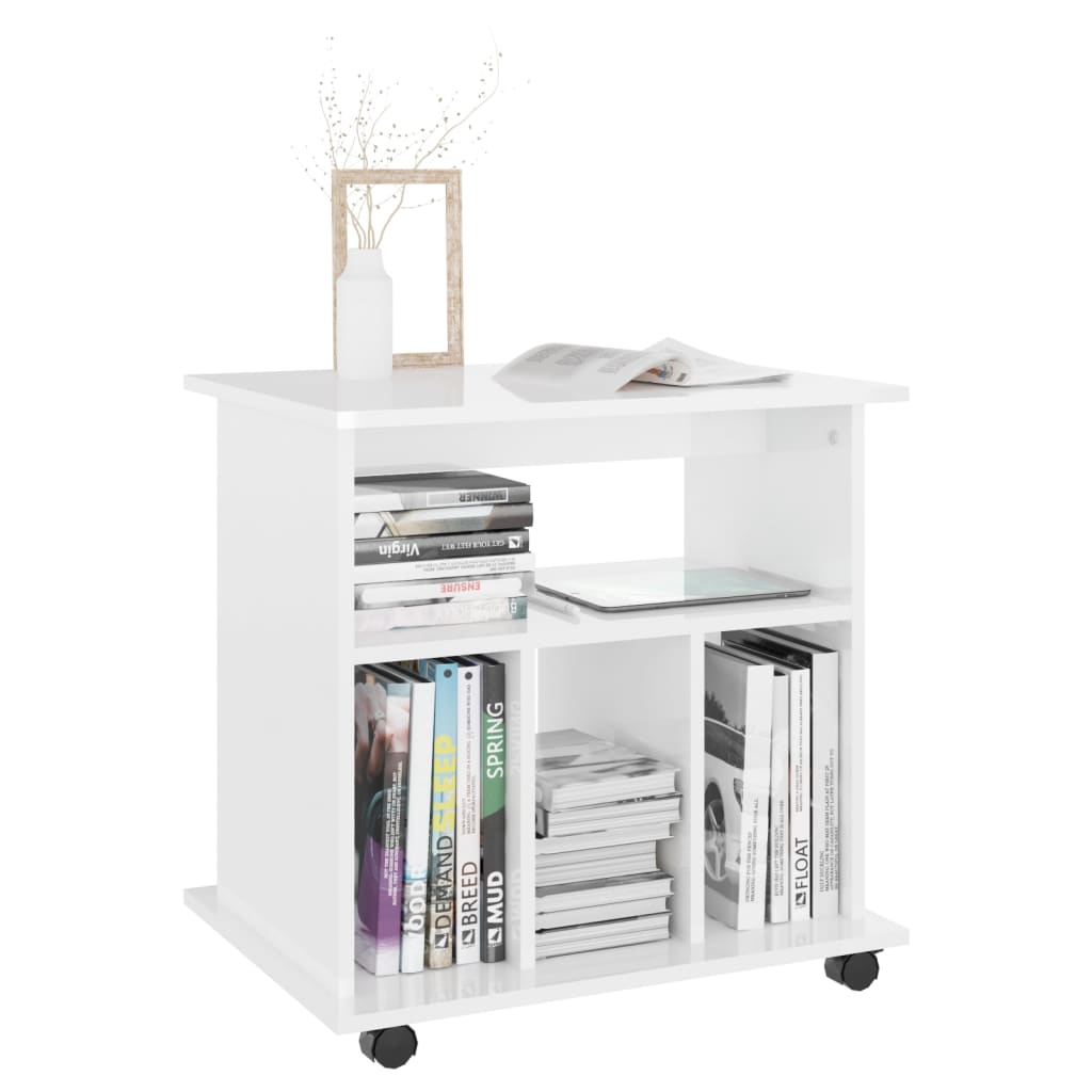 Storage Cabinet | High gloss white | Engineered wood | 60 x 45 x 60 cm