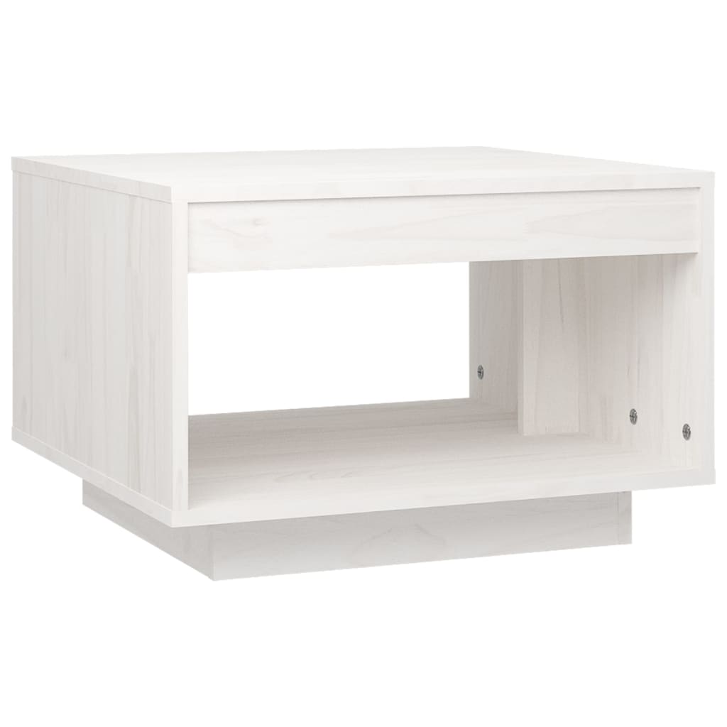 Coffee Table White 50x50x33.5 cm Solid Pinewood
