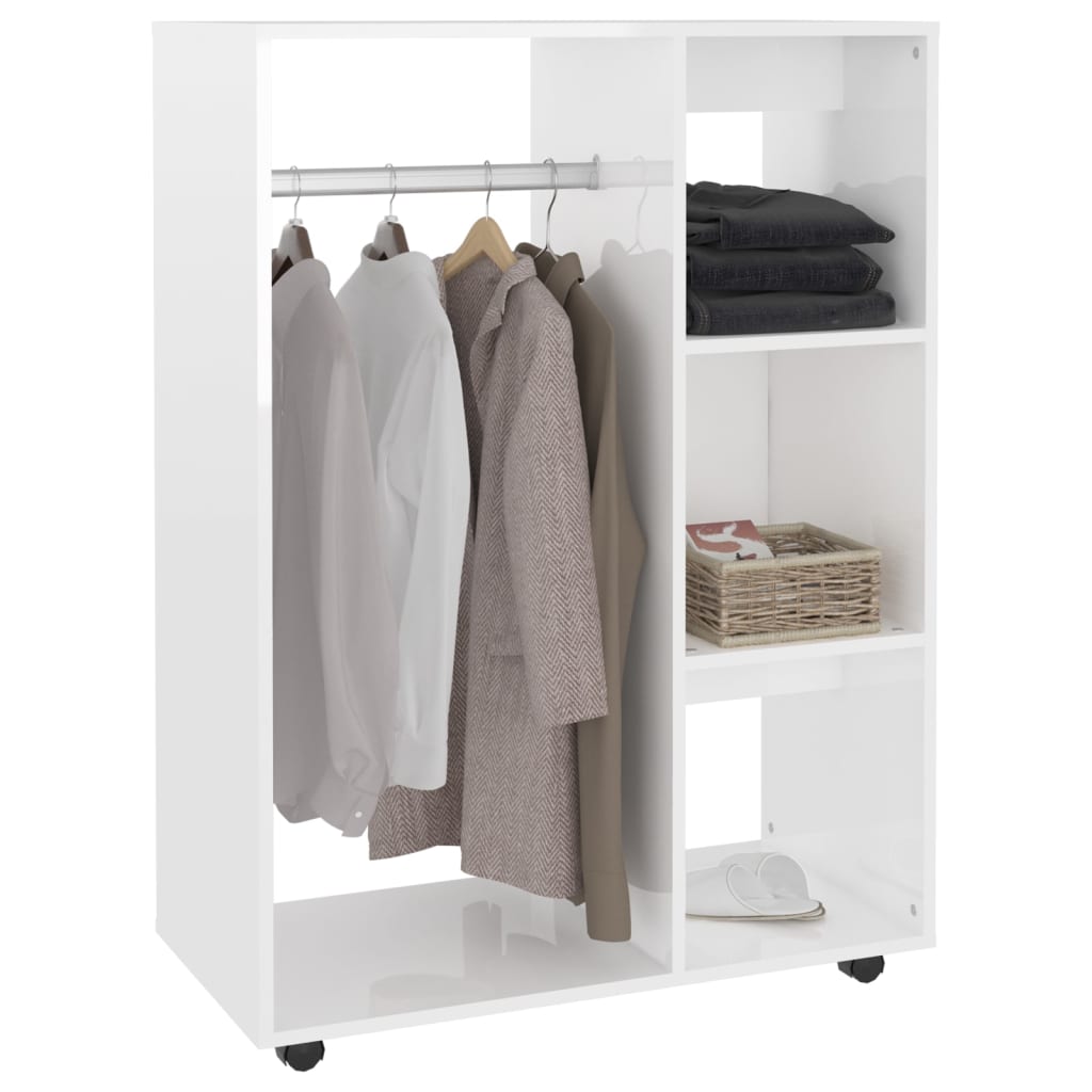 Wardrobe High Gloss White 80x40x110 cm Engineered Wood