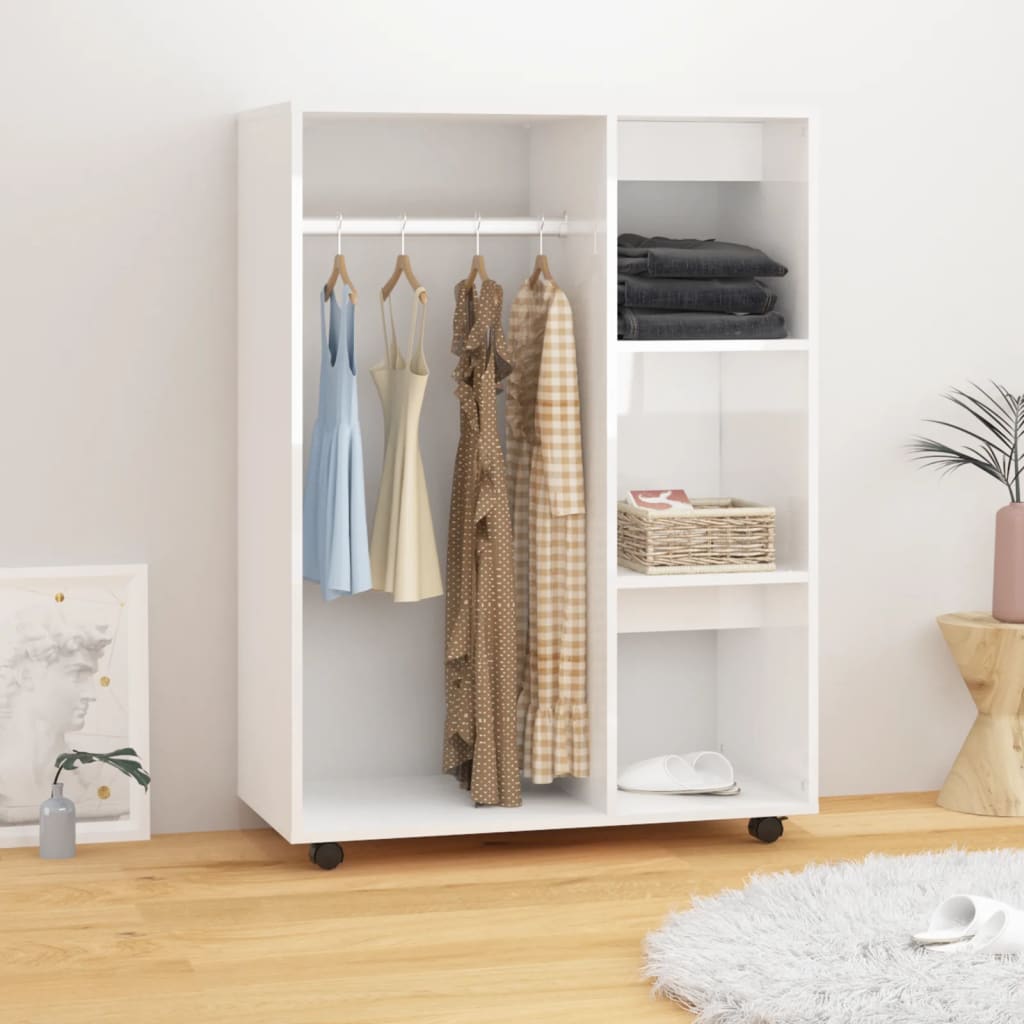 Wardrobe High Gloss White 80x40x110 cm Engineered Wood