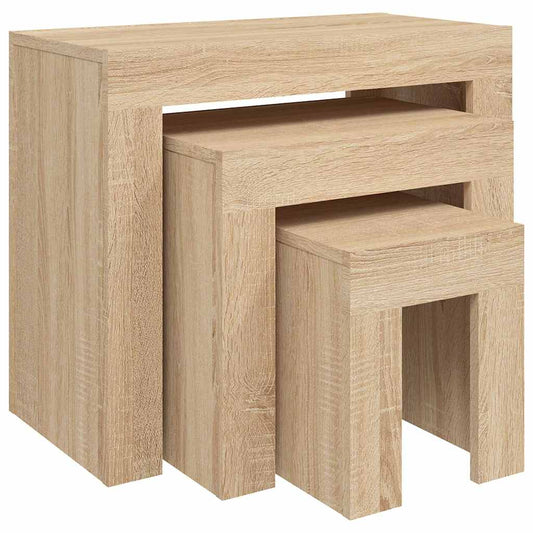 Nesting Coffee Table | Set of 3 | Sonoma oak | Engineered wood