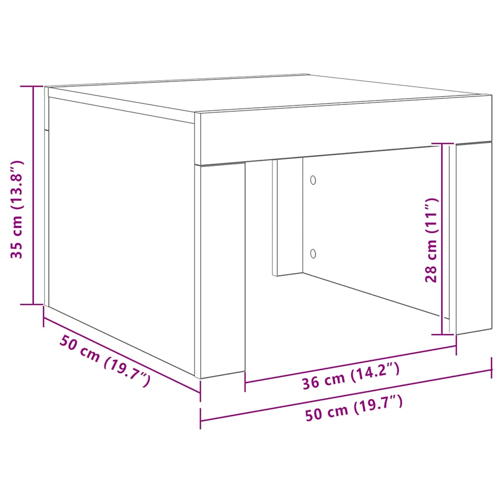 Coffee Table White 50x50x35 cm Engineered Wood