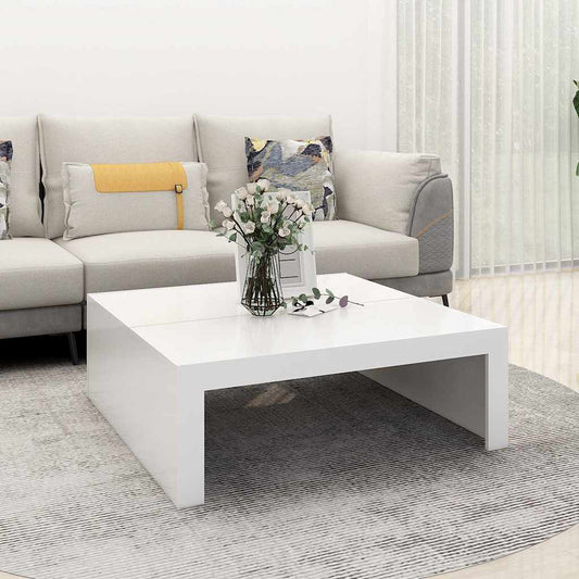 Coffee Table | White | Engineered wood | 100 x 100 cm | Modern