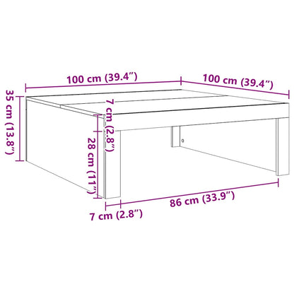 Coffee Table Black 100x100x35 cm Engineered Wood