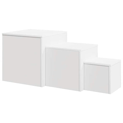 Side Tables 3 pcs White Engineered Wood