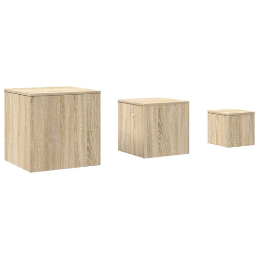Side Table | Set of 3 | Sonoma Oak | Engineered Wood