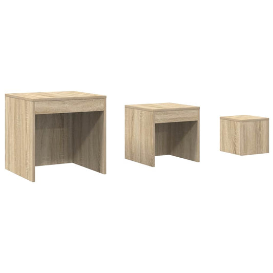 Nesting Table | Set of 3 | Sonoma oak | Engineered wood | 3 sizes