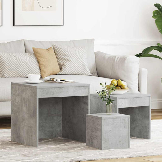 Nesting Table | Set of 3 | Concrete grey | Engineered wood