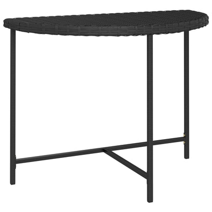 Garden Table Black Poly rattan, Powder-coated steel 39.4x19.7 in