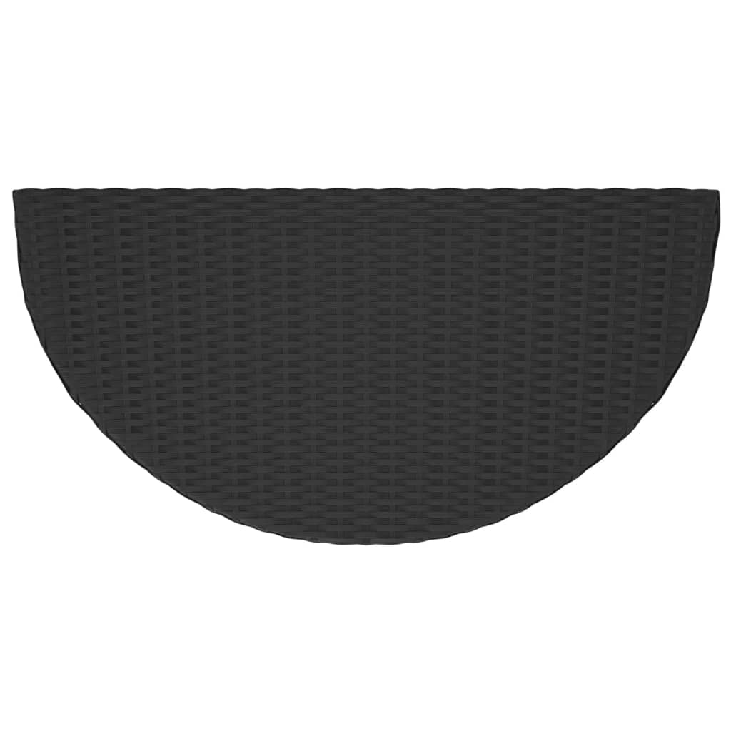 Garden Table Black Poly rattan, Powder-coated steel 39.4x19.7 in