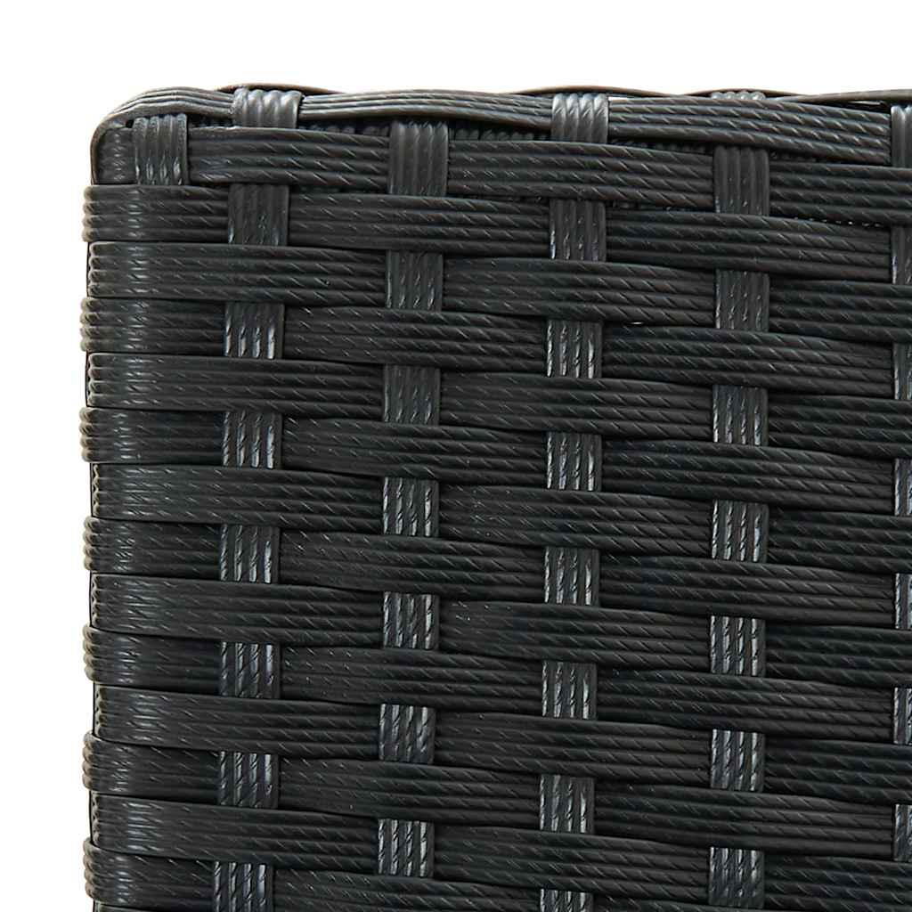 Bar Stool | Set of 4 | Black and cream | Poly rattan | Counter Height