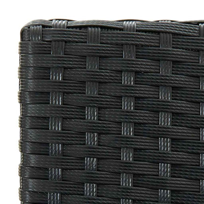 Bar Stool | Set of 4 | Black and cream | Poly rattan | Counter Height