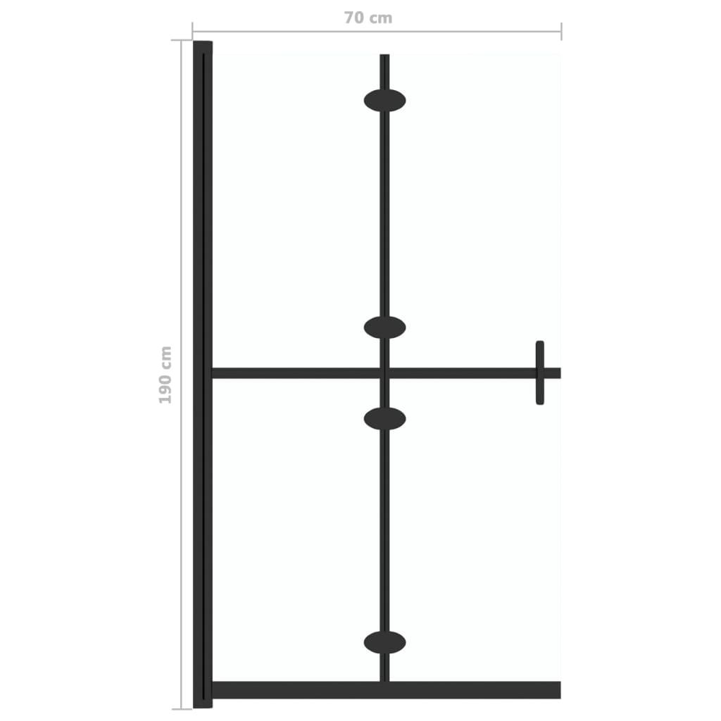 Foldable Walk-in Shower Wall Transparent ESG Glass 27.6"x74.8"