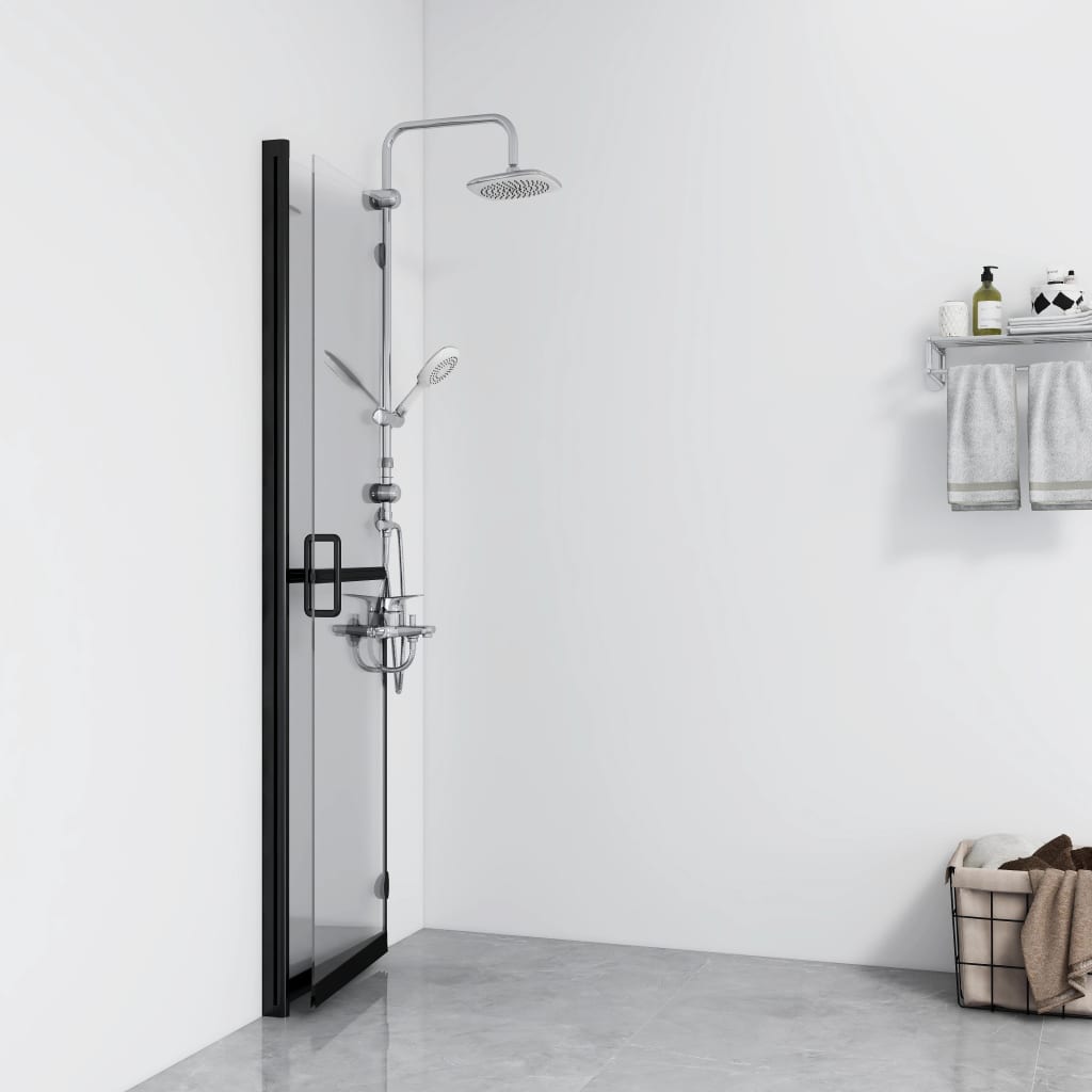 Foldable Walk-in Shower Wall Transparent ESG Glass 39.4"x74.8"