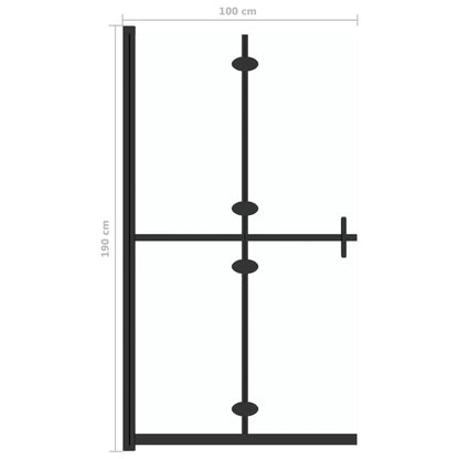 Foldable Walk-in Shower Wall Transparent ESG Glass 39.4"x74.8"