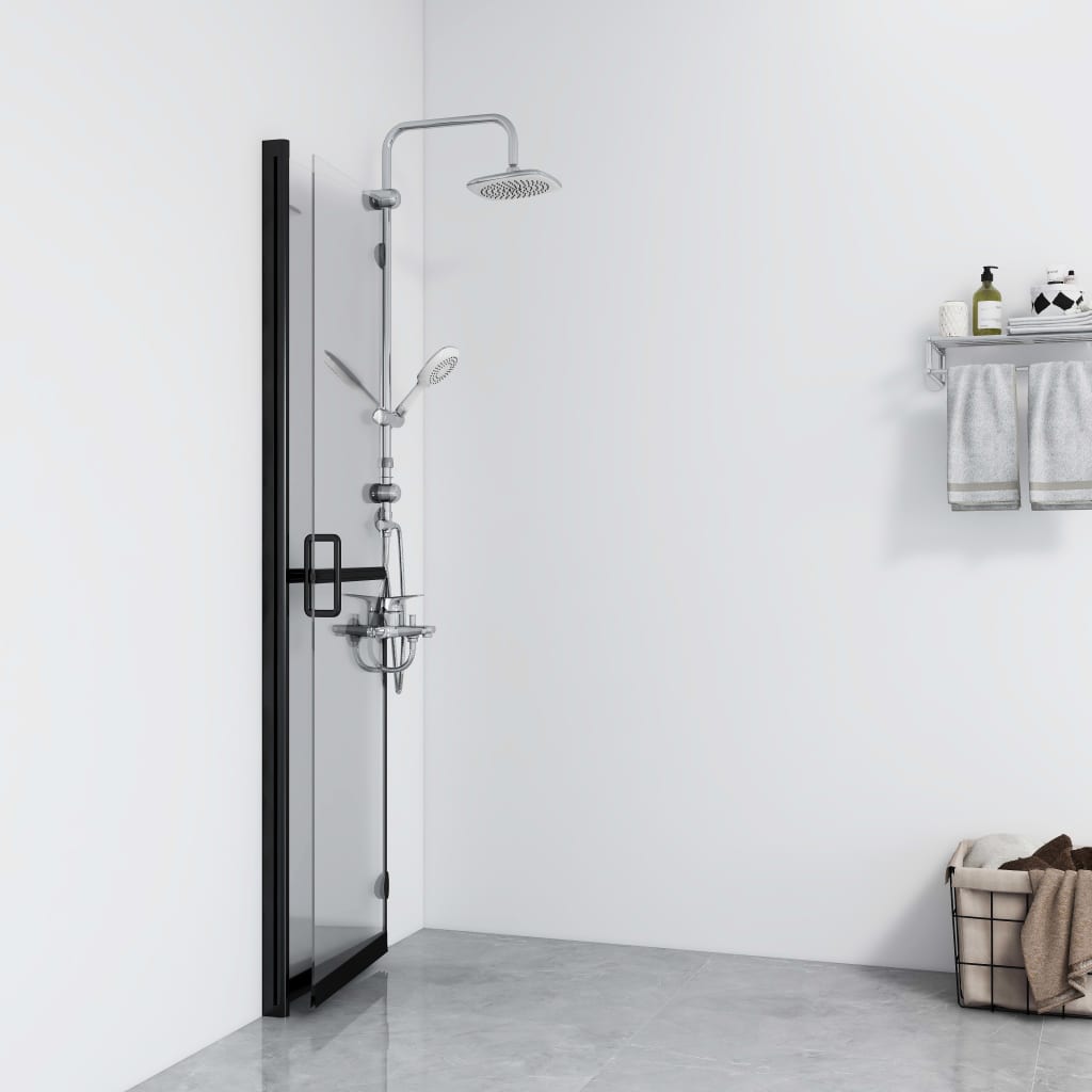 Foldable Walk-in Shower Wall Transparent ESG Glass 43.3"x74.8"