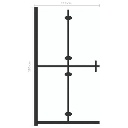 Foldable Walk-in Shower Wall Transparent ESG Glass 43.3"x74.8"