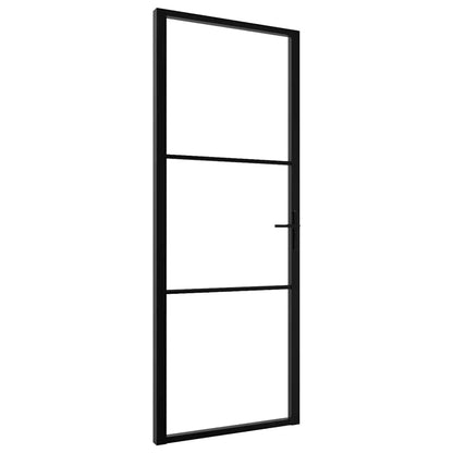 Interior doors Black and Transparent 29.92 x 79.33 in Aluminium