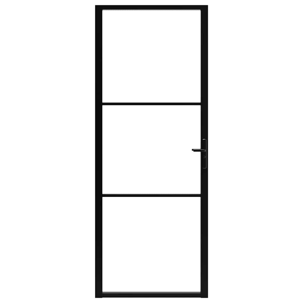 Interior doors Black and Transparent 29.92 x 79.33 in Aluminium