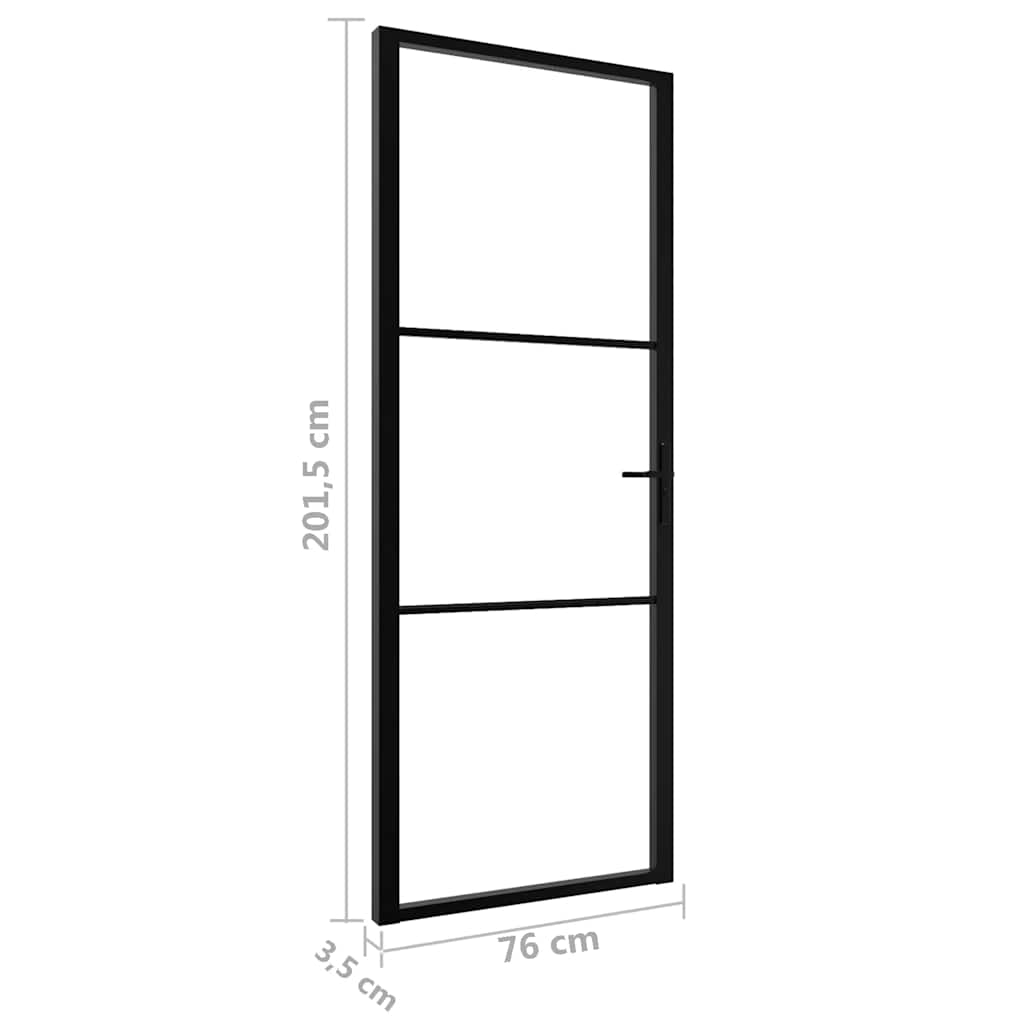 Interior doors Black and Transparent 29.92 x 79.33 in Aluminium