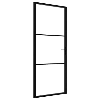 Interior Door ESG Glass and Aluminum 32.7"x79.3" Black
