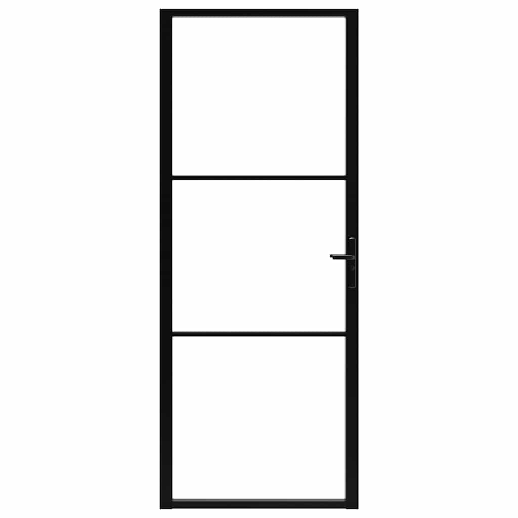 Interior Door ESG Glass and Aluminum 32.7"x79.3" Black