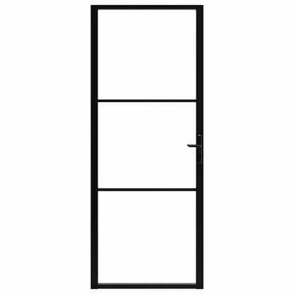 Interior Door ESG Glass and Aluminum 32.7"x79.3" Black