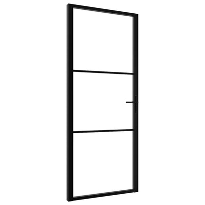 Interior Door ESG Glass and Aluminum 36.6"x79.3" Black