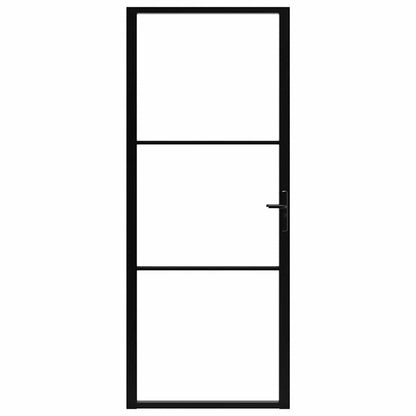 Interior Door ESG Glass and Aluminum 36.6"x79.3" Black