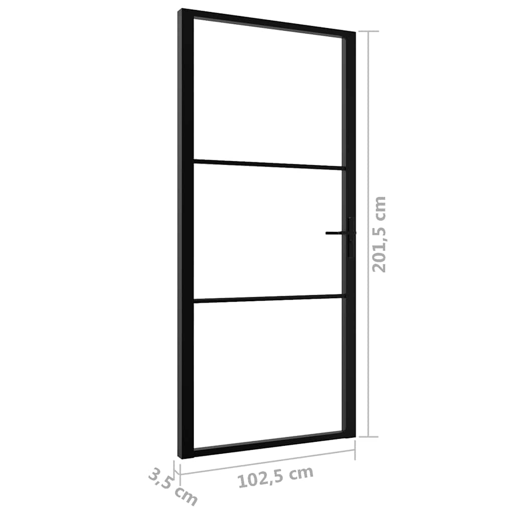 Interior doors Black and Transparent 40.35 x 79.33 in Aluminium