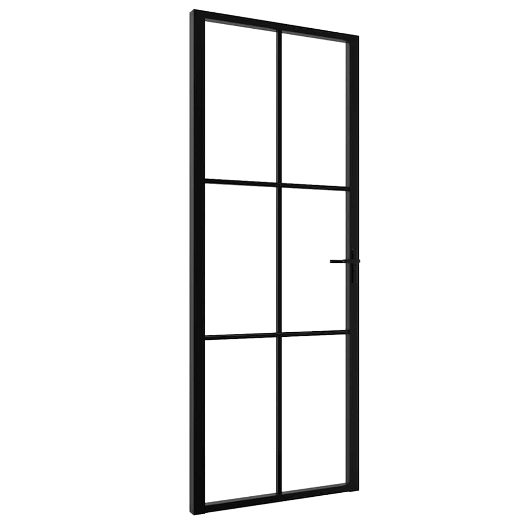 Interior Door ESG Glass and Aluminium 76x201,5 cm Black