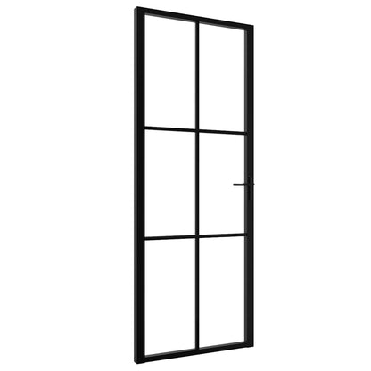 Interior Door ESG Glass and Aluminium 76x201,5 cm Black