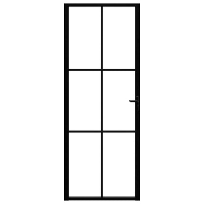 Interior Door ESG Glass and Aluminium 76x201,5 cm Black