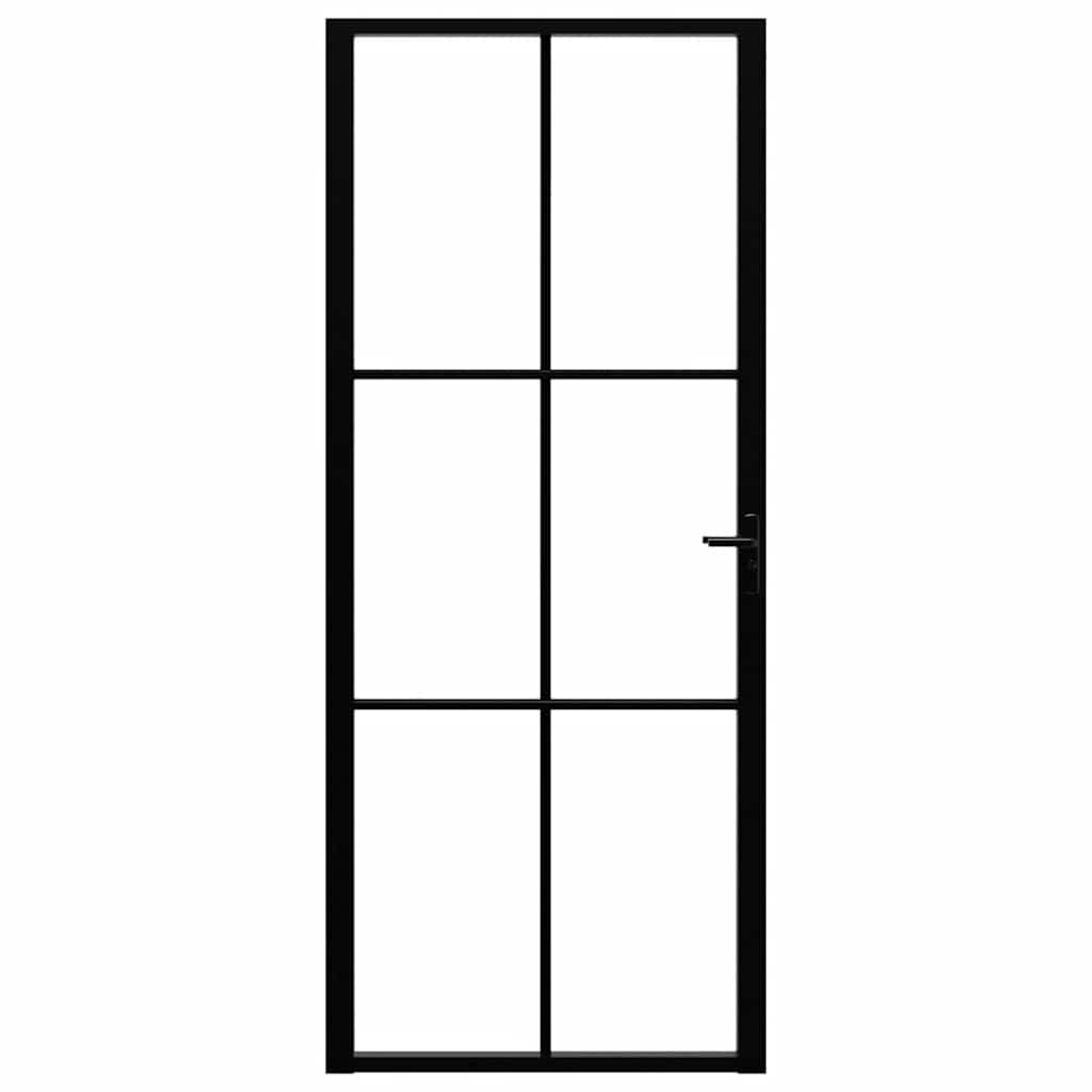 Interior doors Black and Transparent 32.68 x 79.33 in Aluminium