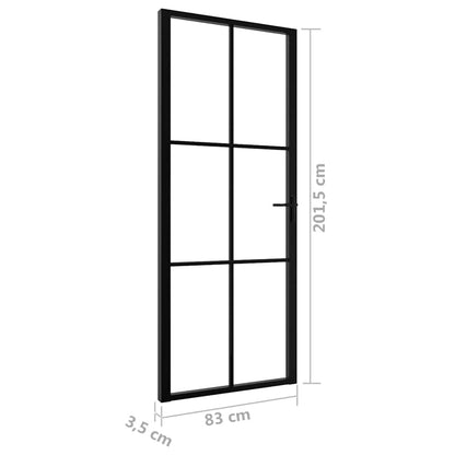 Interior doors Black and Transparent 32.68 x 79.33 in Aluminium