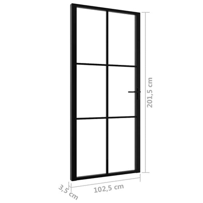 Interior doors Black and Transparent 40.35 x 79.33 in Aluminium