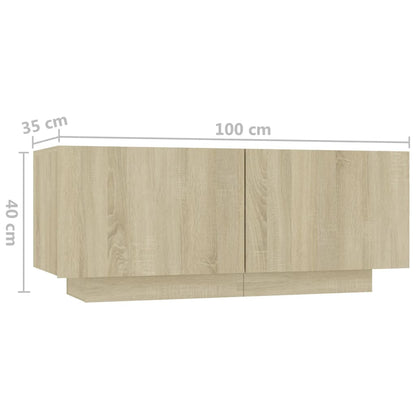 Bedside Cabinet Sonoma Oak 39.4"x13.8"x15.7" Engineered Wood
