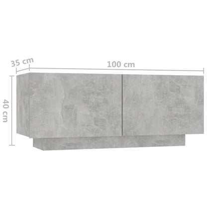 Bedside Cabinet Concrete Grey 100x35x40 cm Engineered Wood
