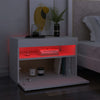 Bedside Cabinet & LED Lights White 60x35x40 cm Engineered Wood