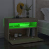 Bedside Cabinet & LED Lights Sonoma Oak 60x35x40 cm Engineered Wood