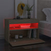 Bedside Cabinet & LED Lights Sonoma Oak 60x35x40 cm Engineered Wood
