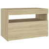 Bedside Cabinet & LED Lights Sonoma Oak 60x35x40 cm Engineered Wood