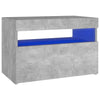 Bedside Cabinet & LED Lights Concrete Grey 60x35x40 cm