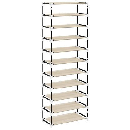 Shoe Cabinet Cream 60x30x166 cm Fabric