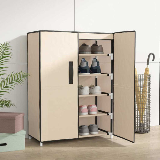 Shoe Rack | Cream | Non-woven fabric, Steel | Medium | Shoe Rack