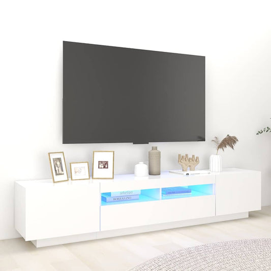 Large Modern White TV Cabinet | Engineered Wood | Big | TV Cabinet